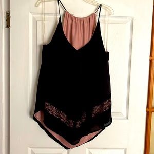 Reversible black and dusty rose Want and Need top